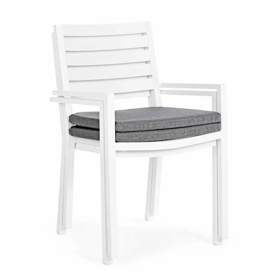 Homemotion Stackable Aluminum Outdoor Chair, 4 Pieces - Carina Viadurini