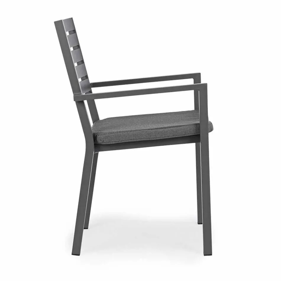 Homemotion Stackable Aluminum Outdoor Chair, 4 Pieces - Carina Viadurini