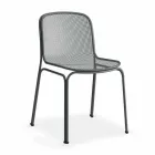 Outdoor Stackable Metal Chair Made in Italy, 4 Pieces - Prunella Viadurini