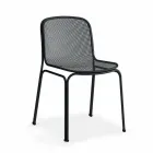 Outdoor Stackable Metal Chair Made in Italy, 4 Pieces - Prunella Viadurini