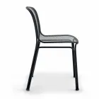 Outdoor Stackable Metal Chair Made in Italy, 4 Pieces - Prunella Viadurini