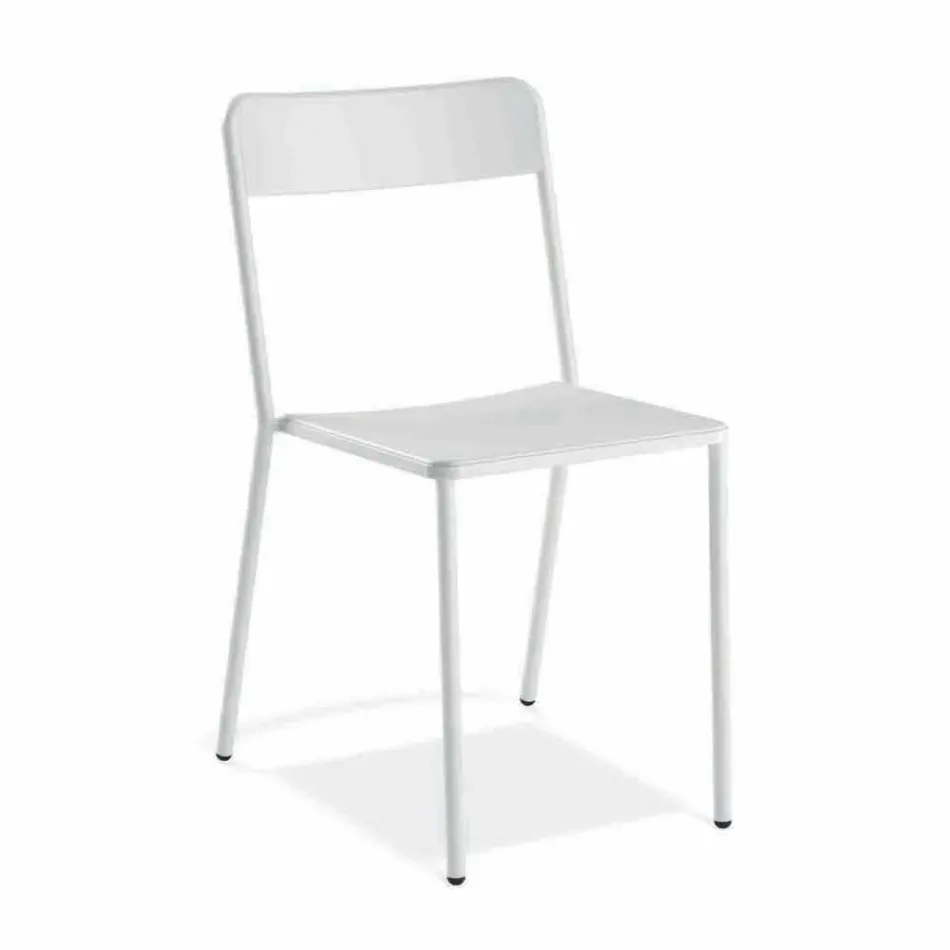 Outdoor Stackable Metal Chair Made in Italy, 4 Pieces - Xylia Viadurini