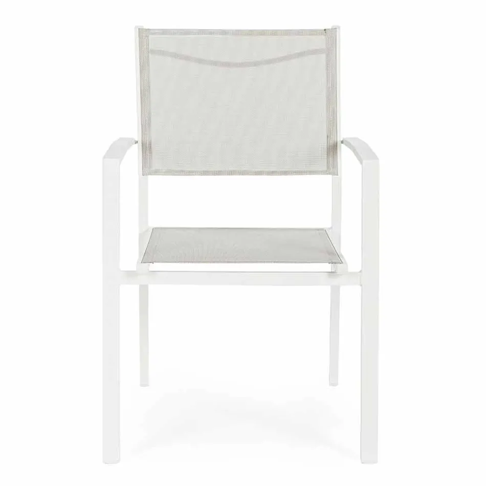 Stackable Outdoor Chair in Textilene Homemotion, 6 Pieces - Narcissa Viadurini