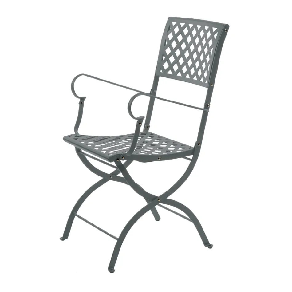 Folding Outdoor Chair in Galvanized Steel Made in Italy 2 Pieces - Selvaggia Viadurini