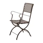 Folding Outdoor Chair in Galvanized Steel Made in Italy 2 Pieces - Selvaggia Viadurini