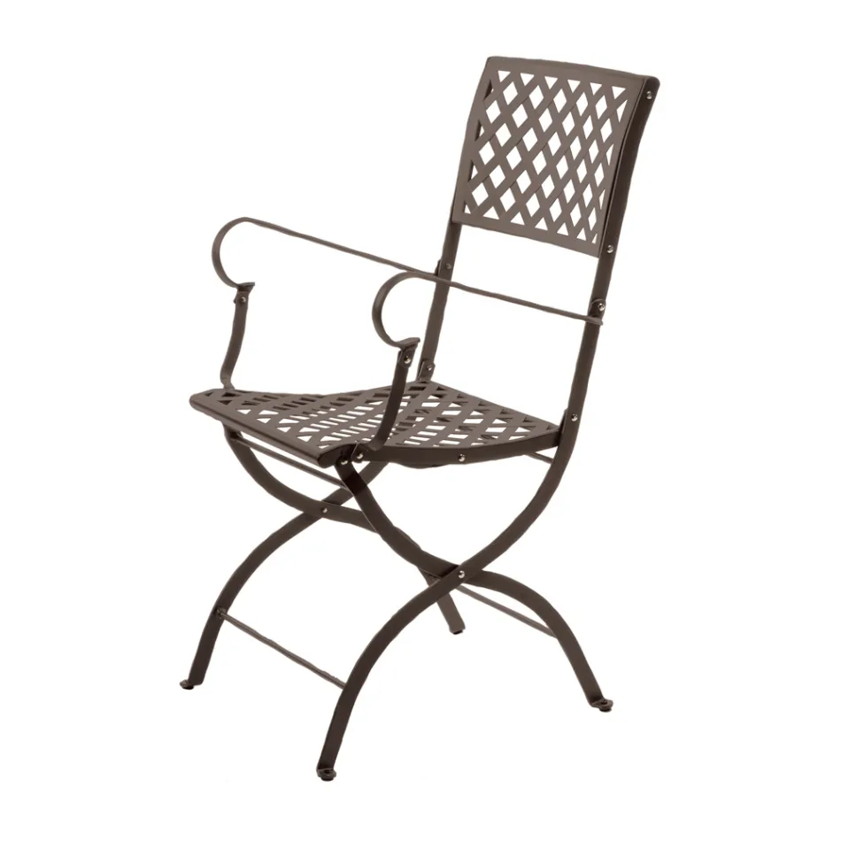 Folding Outdoor Chair in Galvanized Steel Made in Italy 2 Pieces - Selvaggia Viadurini