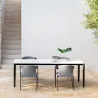 Outdoor Aluminum Chair with or Without Cushion, High Quality, 4 pcs - Filomena Viadurini