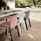 Outdoor Aluminum Chair with or Without Cushion, High Quality, 4 pcs - Filomena Viadurini