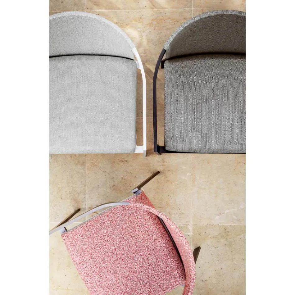 Outdoor Aluminum Chair with or Without Cushion, High Quality, 4 pcs - Filomena Viadurini