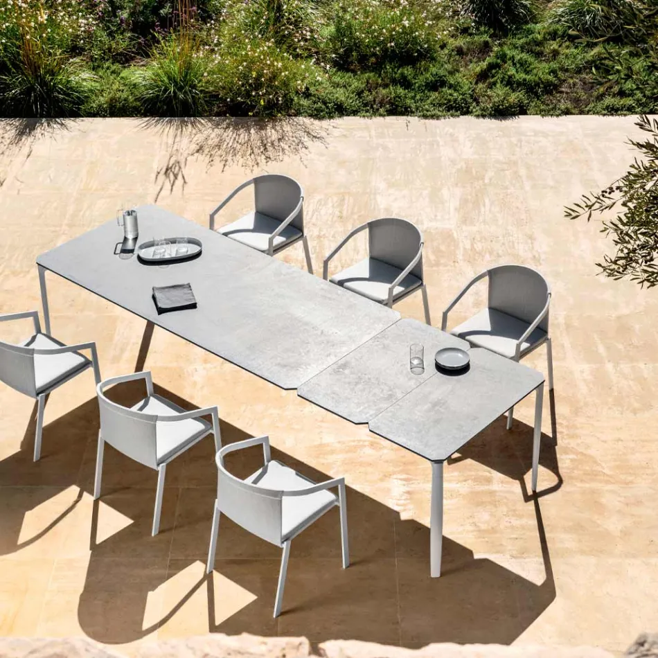 Outdoor Aluminum Chair with or Without Cushion, High Quality, 4 pcs - Filomena Viadurini