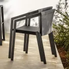 Outdoor Aluminum Chair with or Without Cushion, High Quality, 4 pcs - Filomena Viadurini