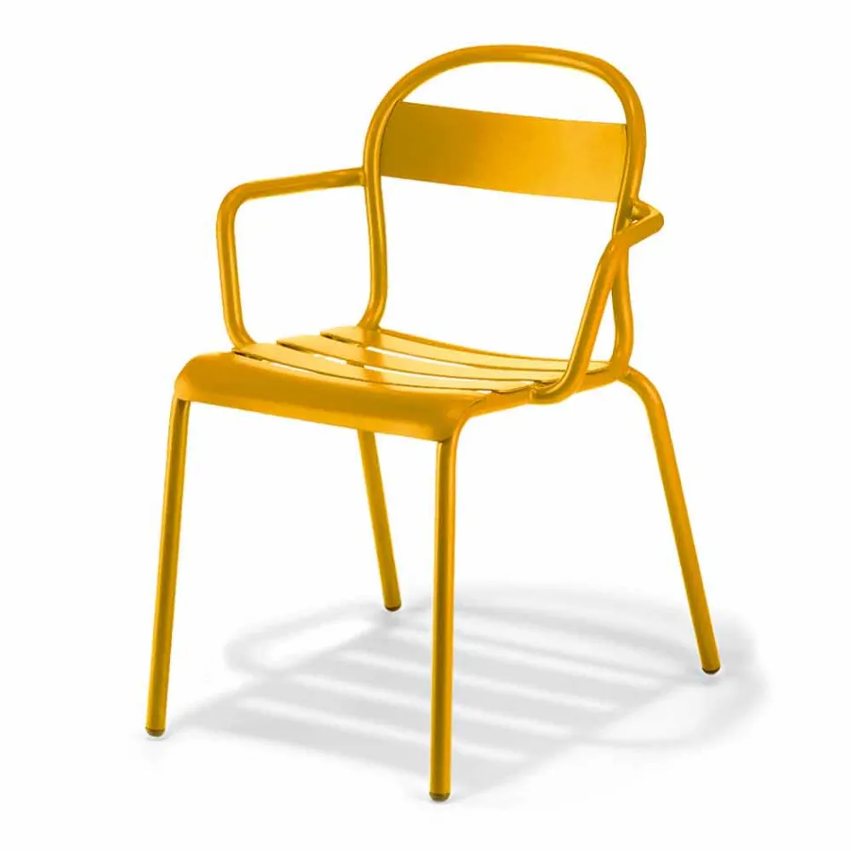 Outdoor Stackable Aluminum Chair Made in Italy, 4 Pieces - Ulyssa Viadurini