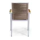 Outdoor Chair in Aluminum, Seat and Backrest in Rope - Detail Viadurini