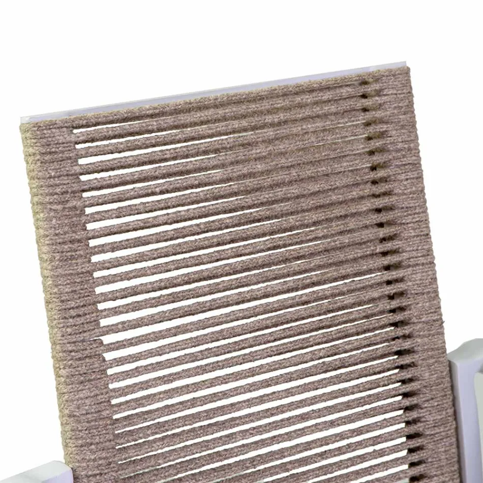 Outdoor Chair in Aluminum, Seat and Backrest in Rope - Detail Viadurini