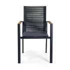 Outdoor Chair in Aluminum, Seat and Backrest in Rope - Detail Viadurini