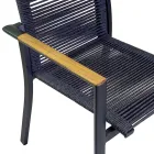 Outdoor Chair in Aluminum, Seat and Backrest in Rope - Detail Viadurini
