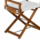 Outdoor Chair in Natural Wood or Black and Resealable Design Fabric - Suzana Viadurini