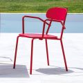 Outdoor Metal Chair with Armrests Made in Italy 4 Pieces - Pixie