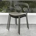 Outdoor Chair in Metal and Polyurethane Made in Italy, 2 Pieces - Trosa Viadurini