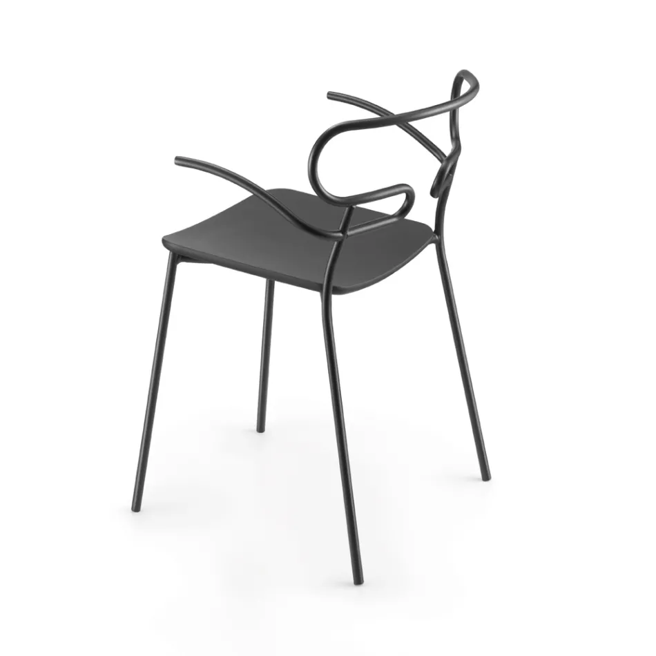 Outdoor Chair in Metal and Polyurethane Made in Italy, 2 Pieces - Trosa Viadurini