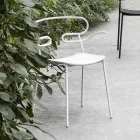 Outdoor Chair in Metal and Polyurethane Made in Italy, 2 Pieces - Trosa Viadurini