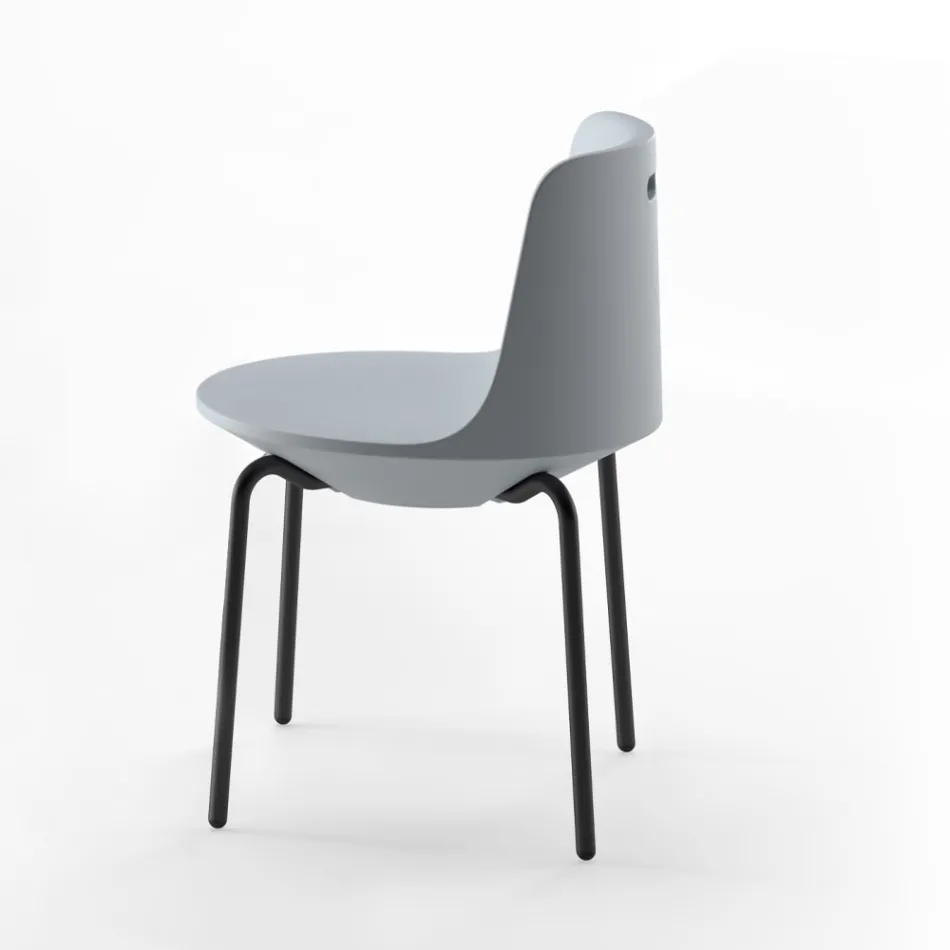 Outdoor Chair in Polyethylene and Aluminum Made in Italy 2 Pieces - Rizia Viadurini
