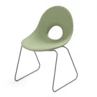 Outdoor Chair in Polyethylene and Iron Base Made in Italy 2 pieces - Ashley Viadurini