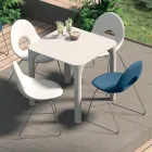 Outdoor Chair in Polyethylene and Iron Base Made in Italy 2 pieces - Ashley Viadurini