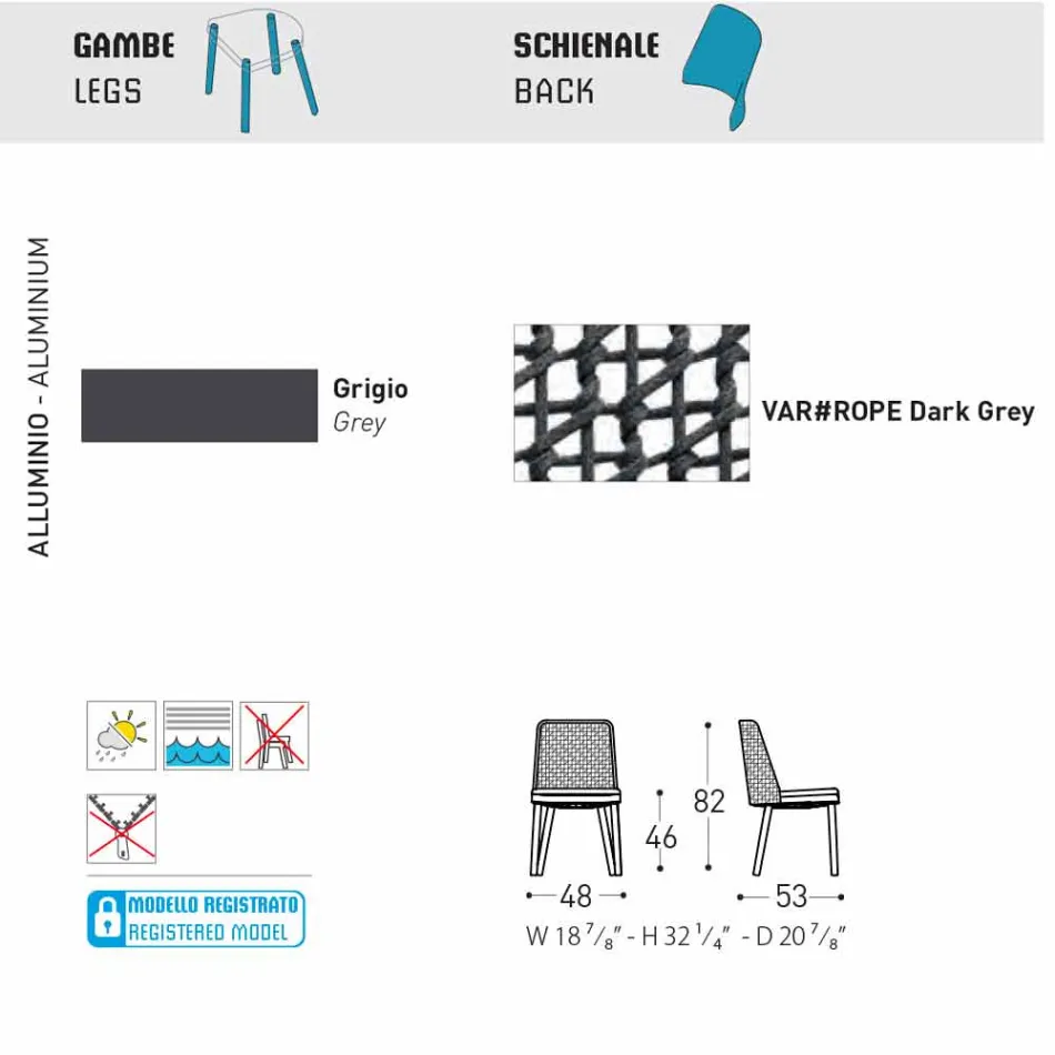 Varaschin Emma outdoor chair in fabric and aluminum design Viadurini