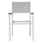 Stackable Garden Chair in White Aluminum with Armrests - Lyonel Viadurini