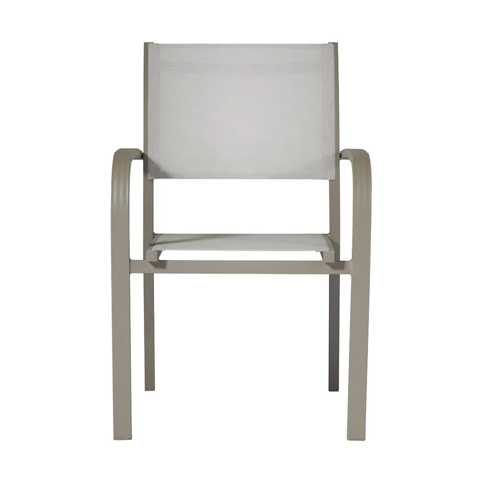 Stackable Garden Chair in Aluminum with Design Armrests - Gontran Viadurini