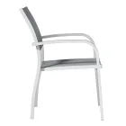 Stackable Garden Chair in Aluminum with Design Armrests - Gontran Viadurini