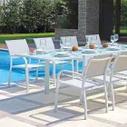 Stackable Garden Chair in Aluminum with Design Armrests - Gontran Viadurini