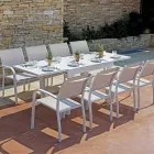 Stackable Garden Chair in Aluminum with Design Armrests - Gontran Viadurini