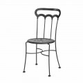 Stackable Garden Chair in Graphite Iron Made in Italy, 2 Pieces - Catrina
