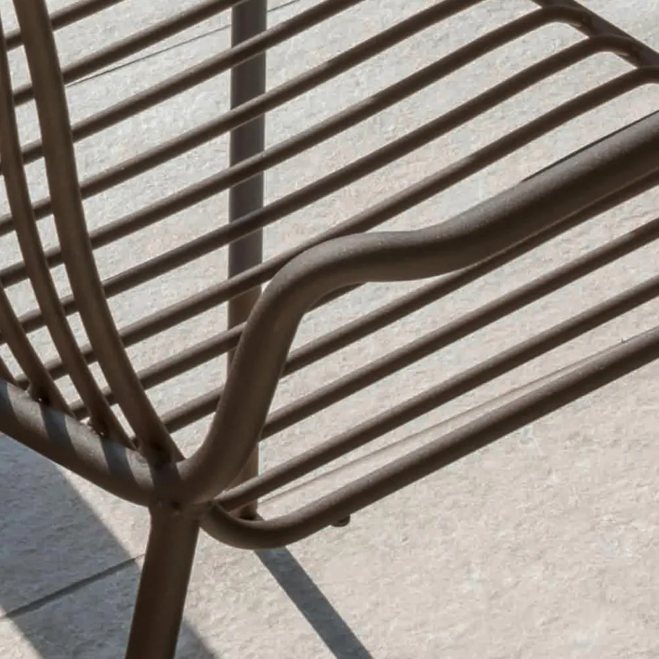Stackable Garden Chair in Metal Made in Italy 2 Pieces - Giuliana Viadurini