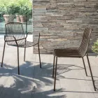 Stackable Garden Chair in Metal Made in Italy 2 Pieces - Giuliana Viadurini