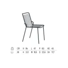 Stackable Garden Chair in Galvanized Metal Made in Italy 4 Pieces - Vikas Viadurini