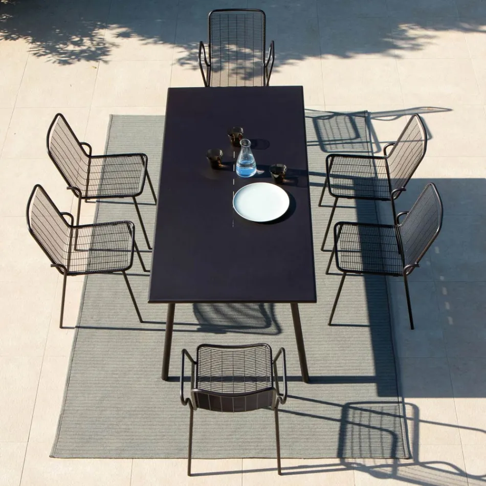 Stackable Garden Chair in Galvanized Metal Made in Italy 4 Pieces - Vikas Viadurini