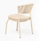 Garden Chair in Aluminum and Rope Weaving - Algedi Viadurini