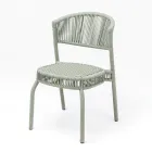 Garden Chair in Aluminum and Rope Weaving - Algedi Viadurini