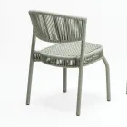 Garden Chair in Aluminum and Rope Weaving - Algedi Viadurini