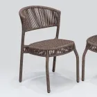 Garden Chair in Aluminum and Rope Weave - Algedi Viadurini