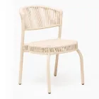 Garden Chair in Aluminum and Rope Weaving - Algedi Viadurini
