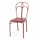 Garden Chair in Red Iron with Cushion Made in Italy, 2 Pieces - Agate Viadurini