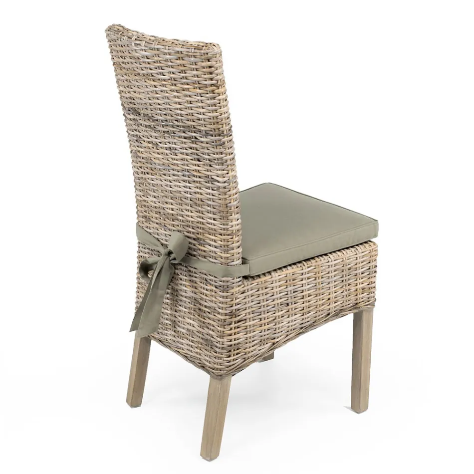 Garden Chair in Natural Fiber by Kubù - Flavio Viadurini