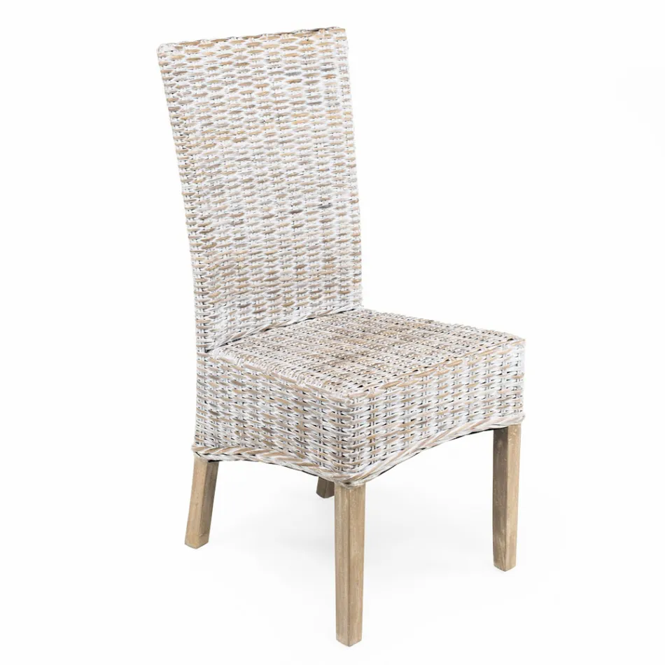 Garden Chair in Natural Fiber by Kubù - Flavio Viadurini