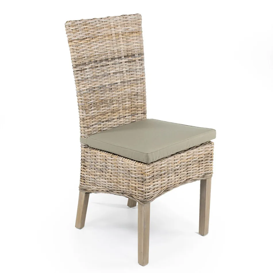 Garden Chair in Natural Fiber by Kubù - Flavio Viadurini