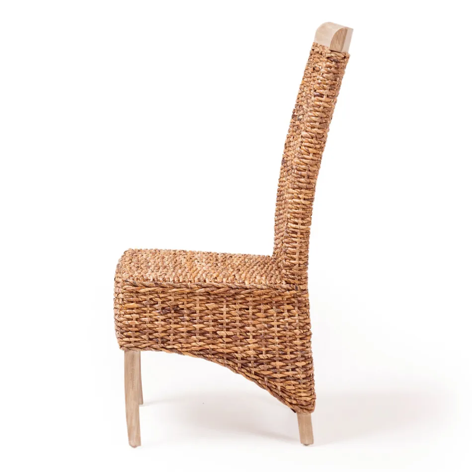 Garden Chair in Natural Banana Weaving - Angola Viadurini