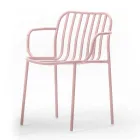 Metal Garden Chair with Armrests Made in Italy 2 Pieces - Simply Viadurini